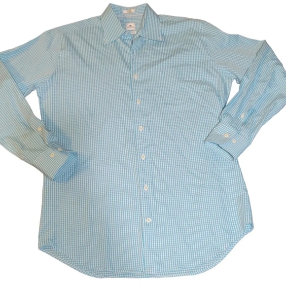 Peter Millar Other - Peter Millar sz M Long Sleeve Seaside wash teal blue Summer, golf, plaid shirt